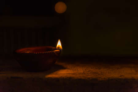 Diwali light using traditional diwa made of earth soilの写真素材