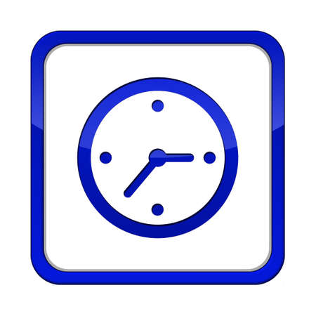 clock white blue button square