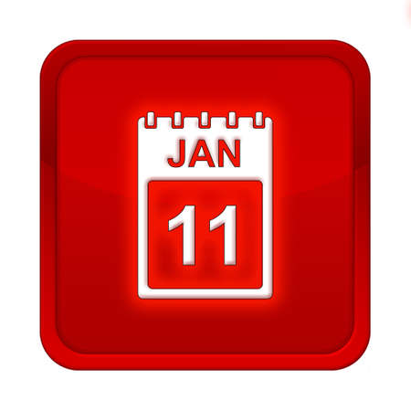 calendar button red squareの写真素材