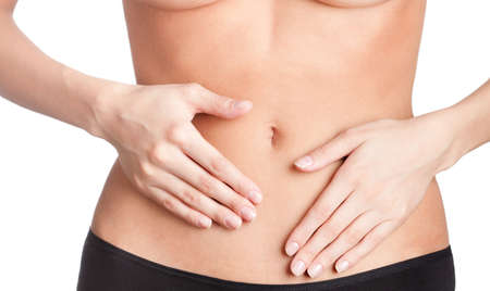 Slender belly, isolated, white background