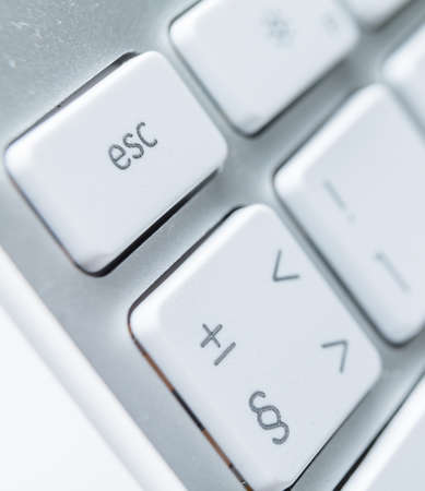 Close up of keys of white pc keyboard