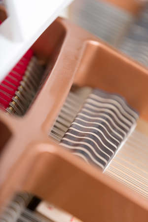 Close up of piano chords. Concept of music and arts