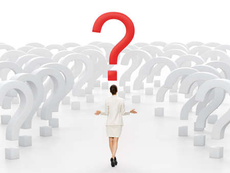 Business woman at a crossroads. Concept of decision-making.の写真素材