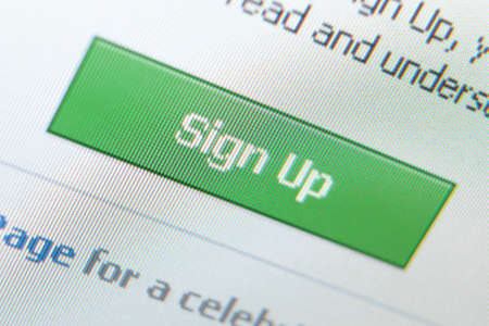 Close up shot of sign up icon