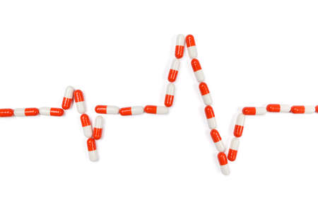 Cardiogram of tablets, isolated. Healthcare concept.