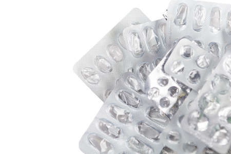 Empty package of capsules, isolated. Healthcare concept.の写真素材