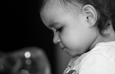 Face profile of a little childの写真素材