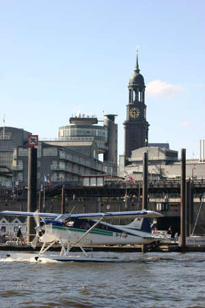 Seaplane in the City Port of Hamburg