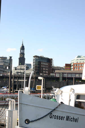 Barge Big Michel in the City Port of Hamburg