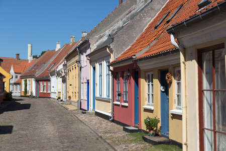 Tightly packed row of houses in Aeroeskoebing
