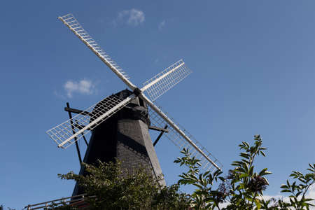 Black Windmill in the center of Rudkbingの写真素材