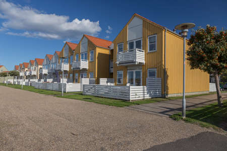 A number of apartments on the harbor of Rudkbingのeditorial素材