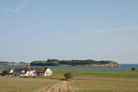 Houses on the shore of the Baltic Sea at Zickerの写真素材