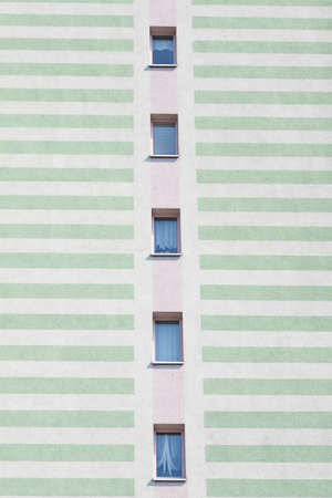 Windows of the stairwell of a skyscraperの写真素材