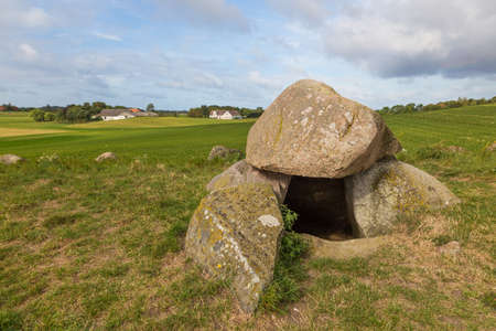 Stone grave of Kong Humble near the town of Humble, Langelandのeditorial素材