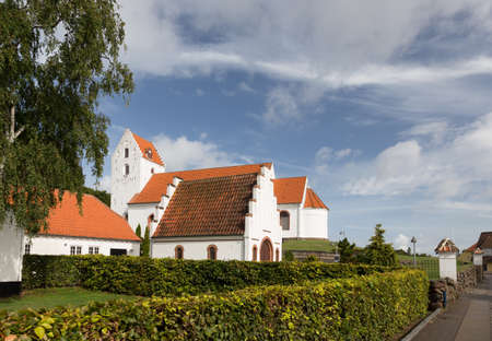 Little church of Lindelse on Langelandの写真素材