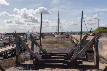 Slipway in the harbor of Lohals, Langelandの写真素材
