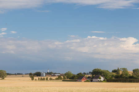 Two farms in the fields near Bagenkop, Langelandの写真素材