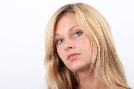 Portrait of a young blondeの写真素材