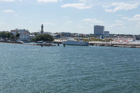 Overview of the beach in Warnemundeのeditorial素材