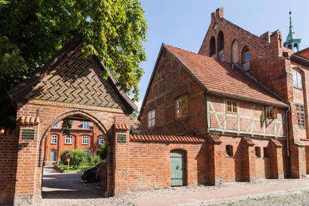 Medieval half-timbered house in the center of Wismar Mecklenburg-Vorpommern