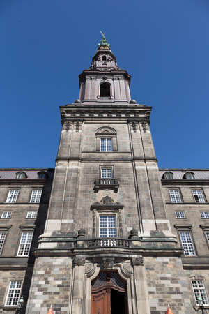 Tower of Christiansborg Palace, seat of the government of Denmarkの写真素材