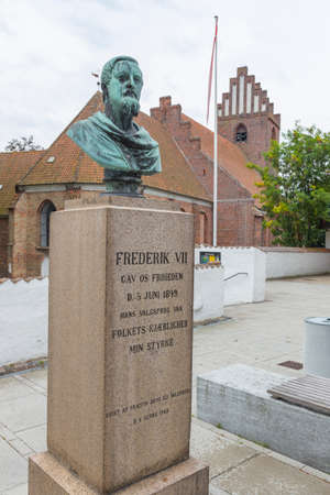 Statue with socket of King Frederik VIIの写真素材