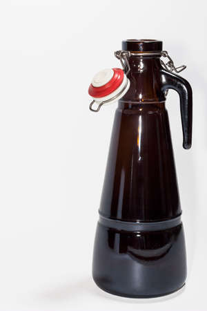 Close view of swing top dark glass bottle of beerの写真素材