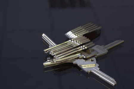 Blank keys for cutting in a dark backgroundの写真素材