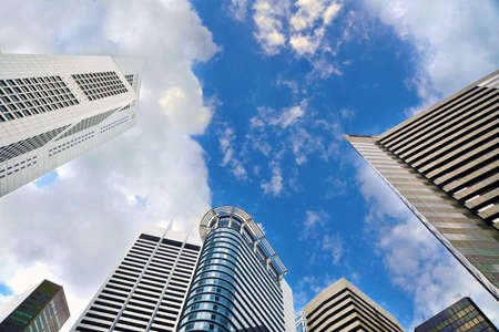 Skyscrapers â commercial building in the central business district of Singaporeの写真素材