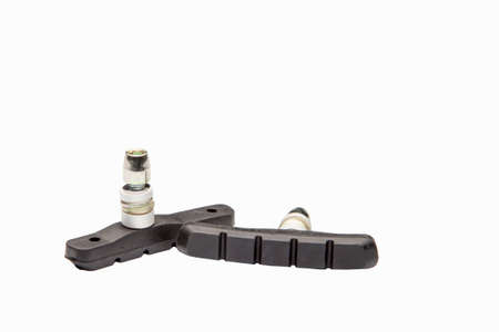 Bicycle brake pad isolated, object on white backgroundの写真素材