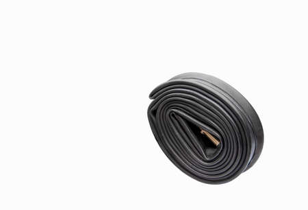 Bicycle air chamber isolated on a white backgroundの写真素材