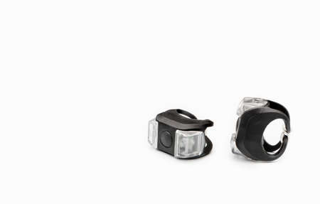 Safety light for the bicycle on a white backgroundの写真素材