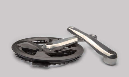 Bicycle black crankset on a white background