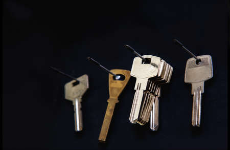 Blank keys on a special  wall in a key cutting workshop