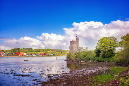 Landscape with a Black Rock Castle in a Cork. Ireland.