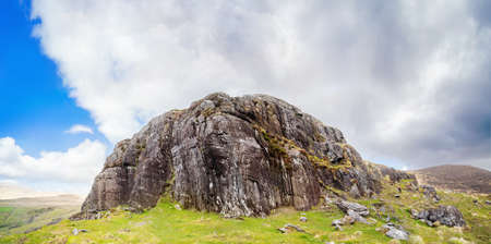 Panoramic landscape with beautiful rock in Kenmare. County Kerry, Ireland.