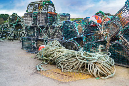 Ropes and various fishing industry tools in Castletownbere harbor. County Cork, Irelandの写真素材
