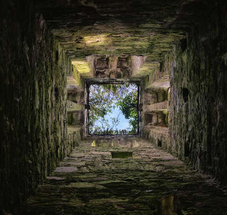 Inside the old temple tower. Ireland