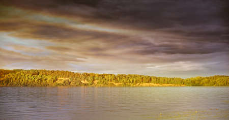 Sunset in Kaunas Reservoir in early autumn