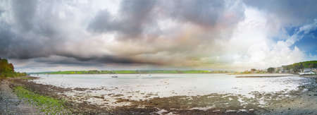 Panoramic view of a river Arigideen delta at low tide. County Cork, Ireland.