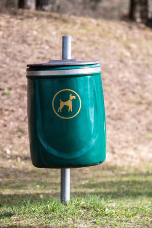 Dog litter bin in the park. Close view.の写真素材