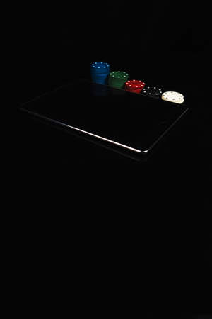 Gambling good or bad? play cards bet on horses or play poker for a night.の写真素材