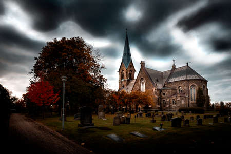 nice autumn day int he fall. a fall day in Falkenberg Sweden. nice red leafの写真素材