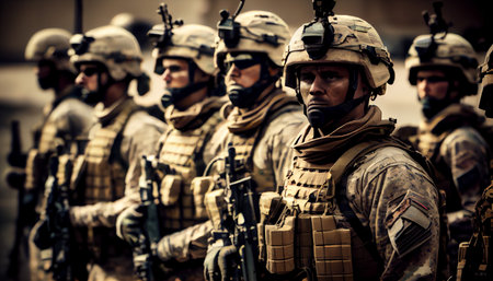 Soldiers of the special forces of the United States of America.の素材