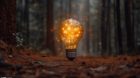 Light blub bright on technology futuristic concept background, abstract idea for creativity vision created by aiの素材