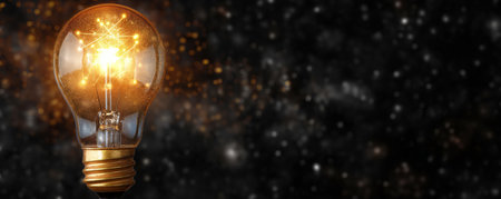 Light blub bright on technology futuristic concept background, abstract idea for creativity vision created by aiの素材