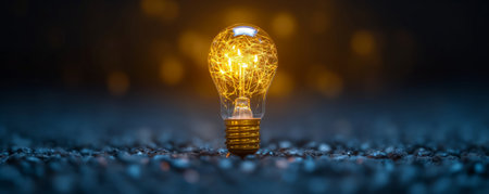 Light blub bright on technology futuristic concept background, abstract idea for creativity vision created by aiの素材