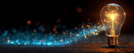 Light blub bright on technology futuristic concept background, abstract idea for creativity vision created by aiの素材