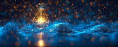 Light blub bright on technology futuristic concept background, abstract idea for creativity vision created by aiの素材